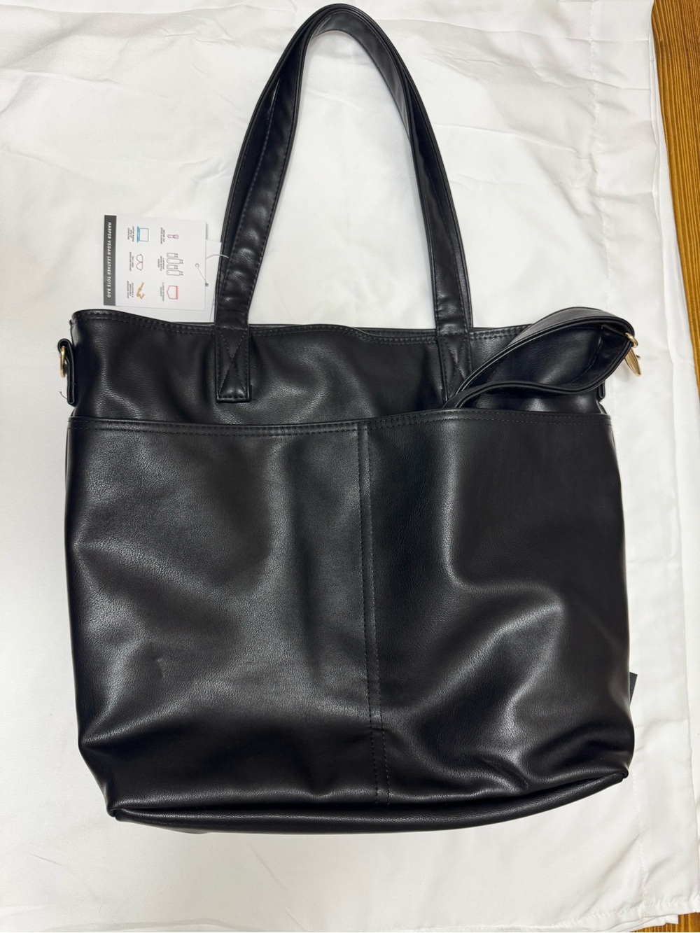 Simply Modern Everyday Harper Black Tote Bag with Shoulder Straps
